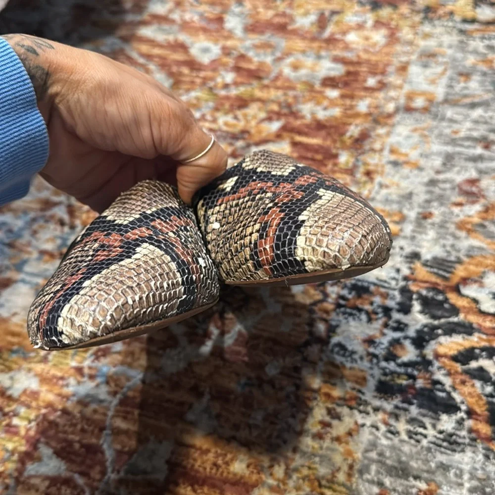 MADEWELL Remi Snakeskin Mule Slides Slip On Flats Women's 9.5 Snake Print